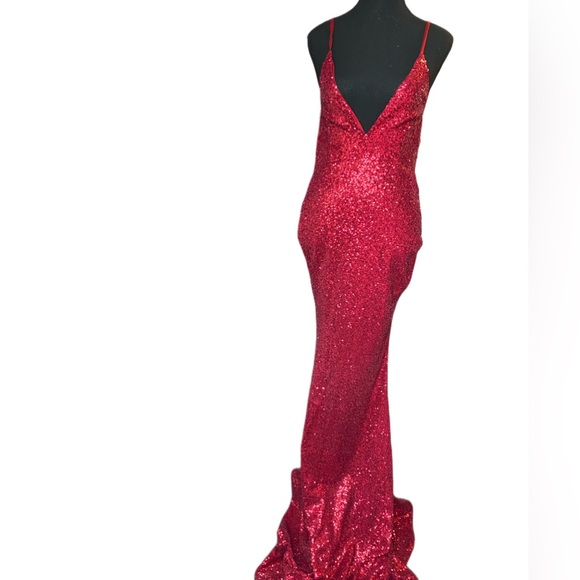 Alamour the label wine red Yassmin mermaid dress - Picture 2 of 6